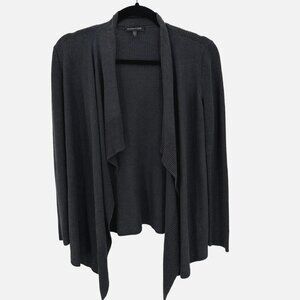 Eileen Fisher Womens XS Charcoal Open Front Cardigan Cotton/Viscose/Silk Blend